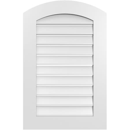 Ekena Millwork Arch Top Surface Mount PVC Gable Vent: Non-Functional, w/ 3-1/2"W x 1"P Standard Frame, 22"W x 32"H GVPAR22X3201SN